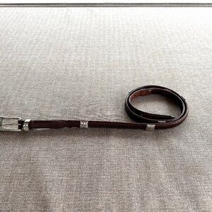 Brown leather women's belt